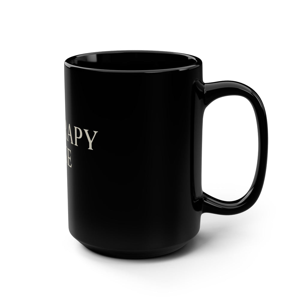 SWEARAPY® LUXE Black Ceramic Mug – 15oz | Glossy Finish | Statement Coffee Mug