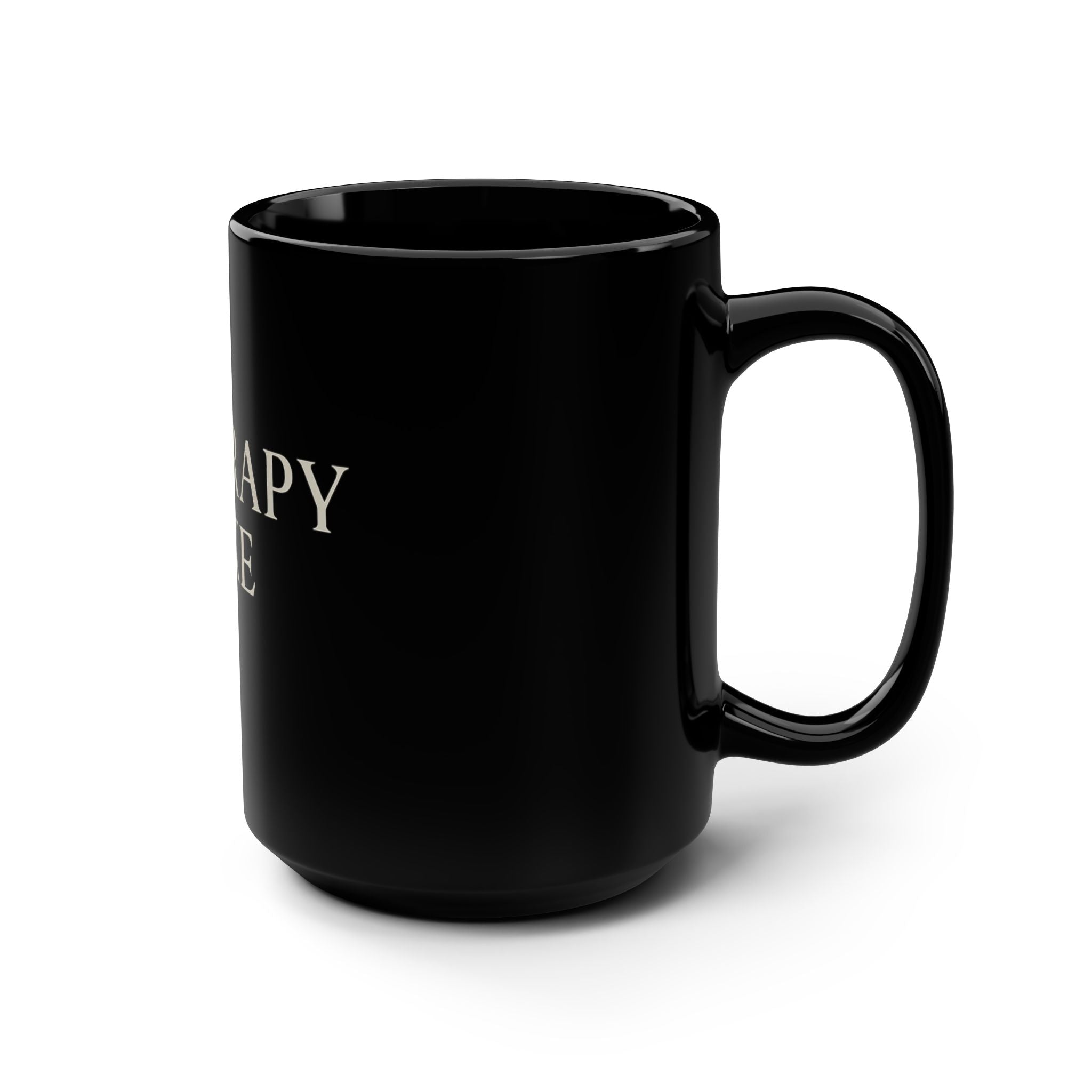 SWEARAPY® LUXE Black Ceramic Mug – 15oz | Glossy Finish | Statement Coffee Mug