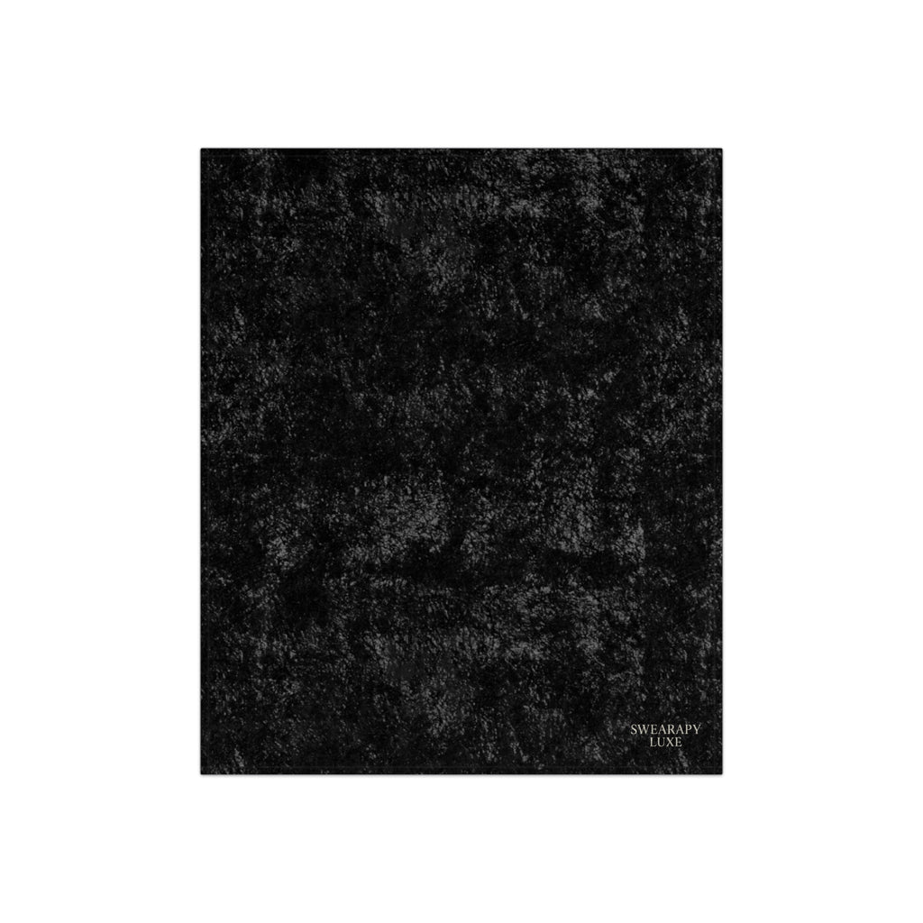 SWEARAPY™ LUXE Crushed Velvet Throw Blanket — Black | Ultra-Soft Modern Luxury Accent for Couch & Bed