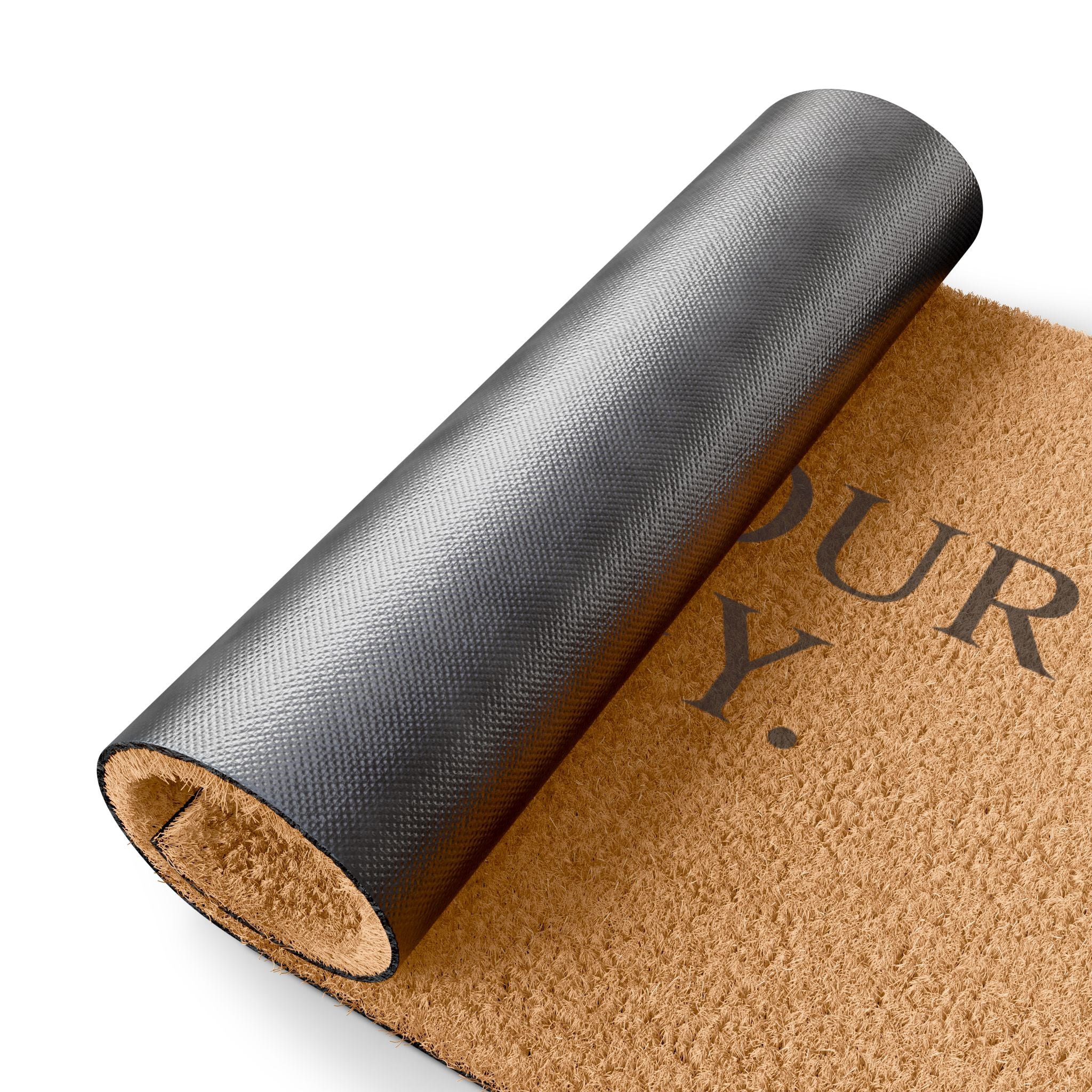 SWEARAPY™ “Mind Your Energy” Coir Doormat | Minimalist Luxury Outdoor Entry Mat | Modern Wellness Home Decor